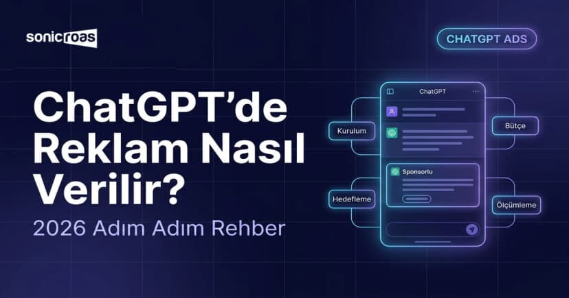 ChatGPT'de reklam nasıl verilir sorusunu ve 2026 kampanya kurulum adımlarını anlatan kapak görseli