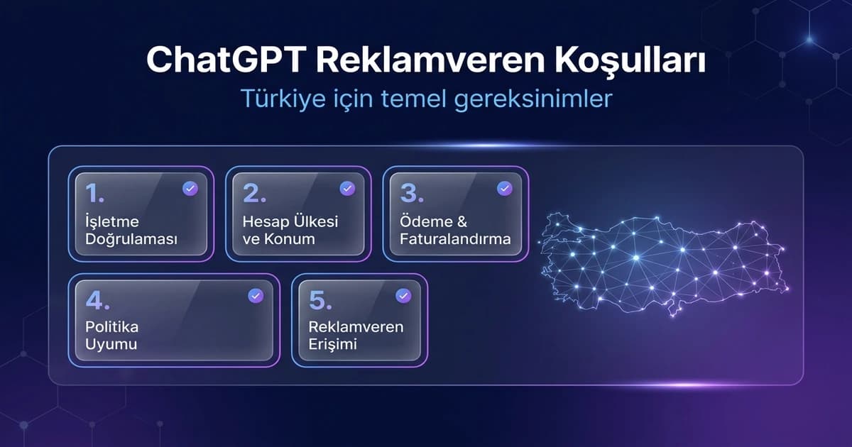 Türkiye’den ChatGPT reklamı vermek için gereken koşulları gösteren detay görseli