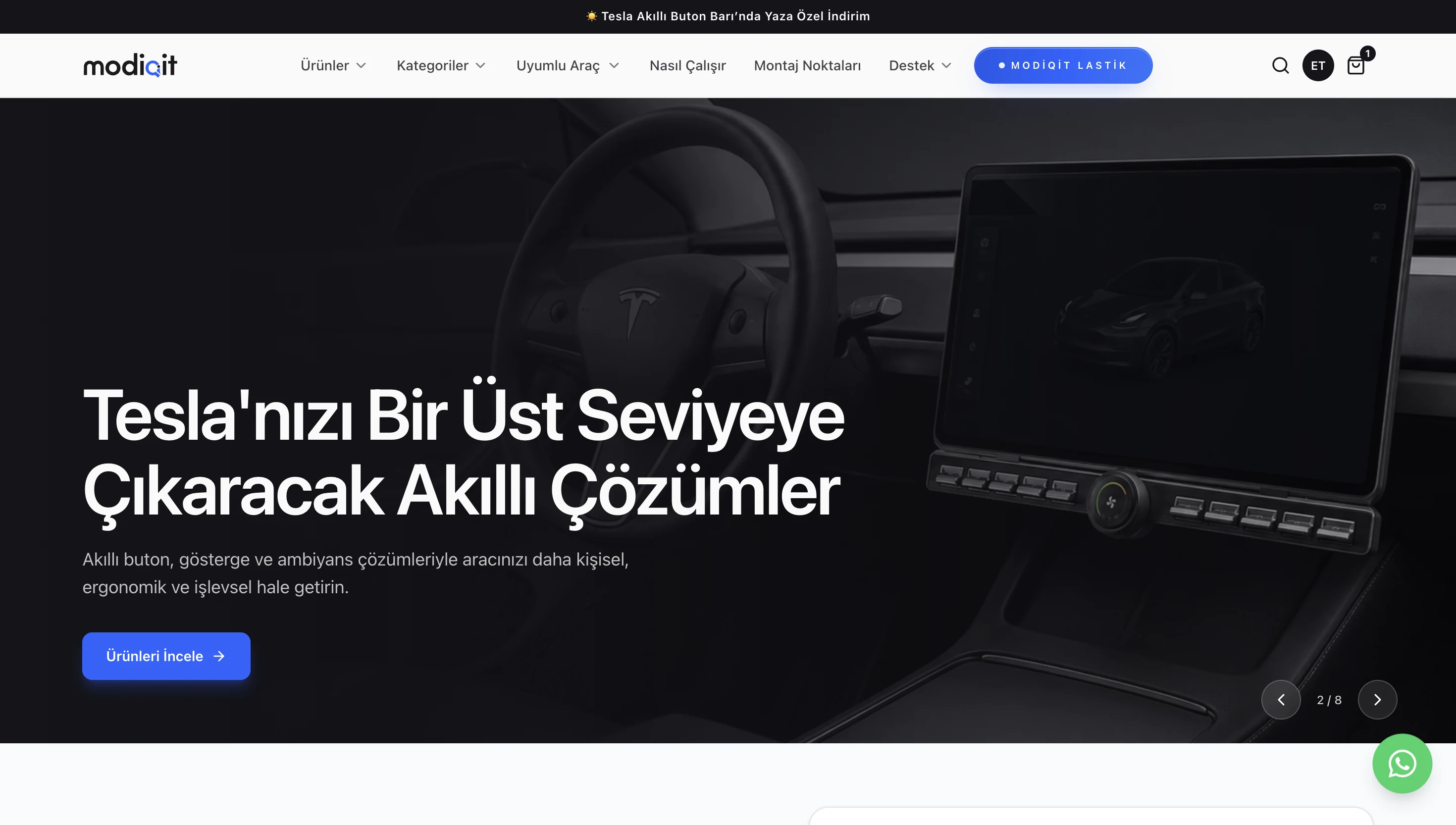 Modiqit e-ticaret sitesi görseli