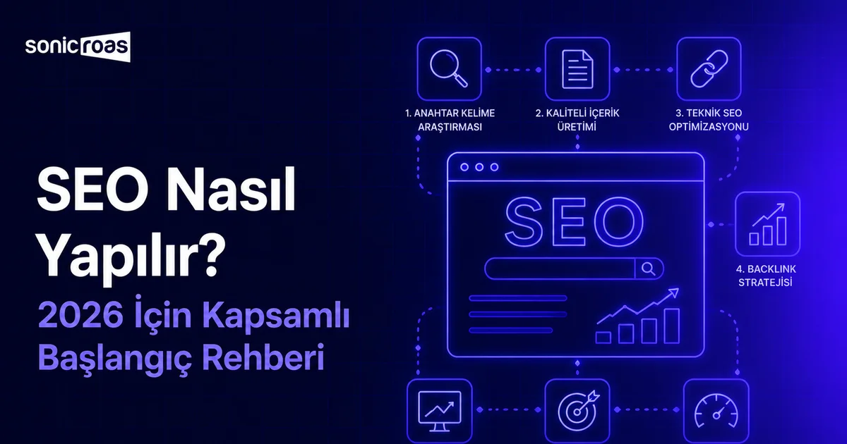 seo nasıl yapılır sorusuna adım adım cevap veren 2026 rehberi kapak görseli